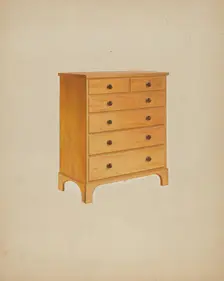 Shaker Chest of Drawers, c. 1938. Creator: John W Kelleher