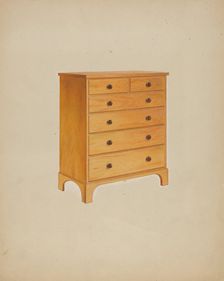 Shaker Chest of Drawers, c. 1938. Creator: John W Kelleher