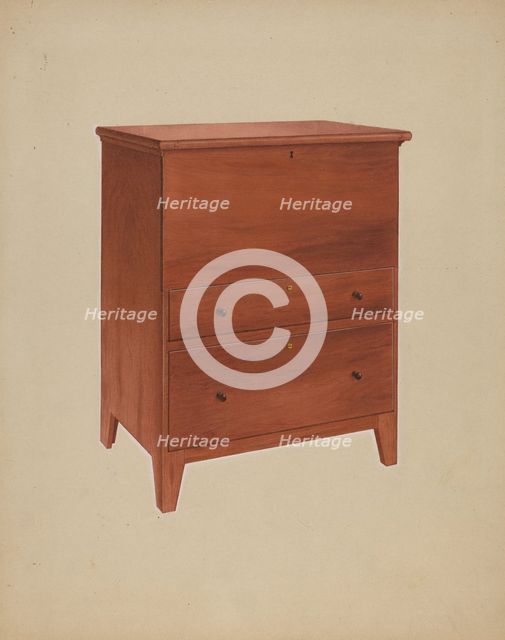 Shaker Chest of Drawers, c. 1938. Creator: John W Kelleher.