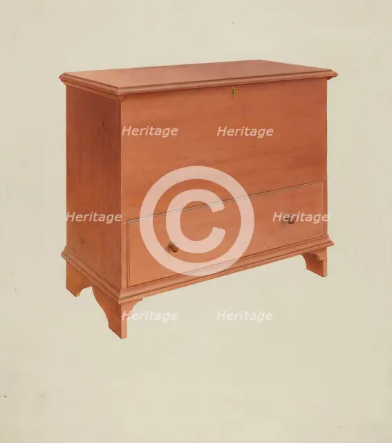 Shaker Chest with Drawer, 1935/1942. Creator: Alfred H. Smith.