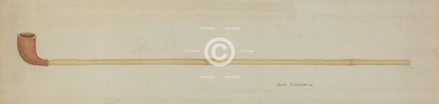 Shaker Clay Pipe, c. 1941. Creator: John Greenwell.