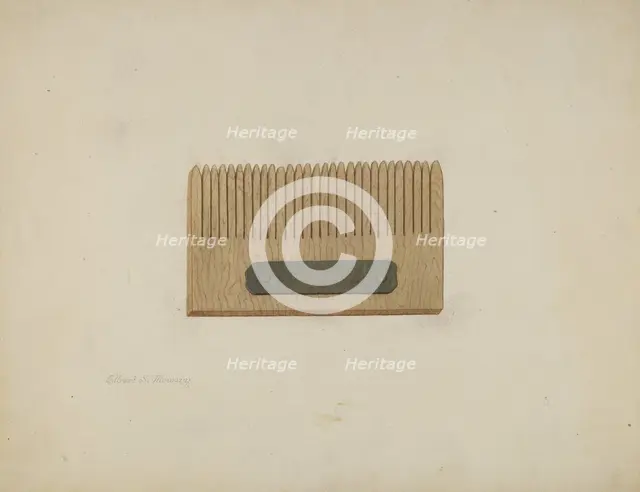 Shaker Comb for Grass Seed, c. 1941. Creator: Elbert S. Mowery.
