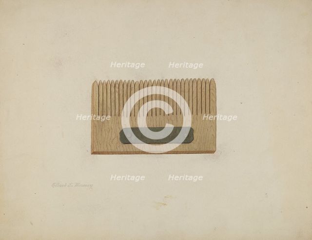 Shaker Comb for Grass Seed, c. 1941. Creator: Elbert S. Mowery.