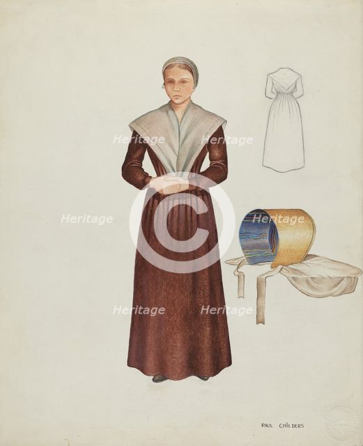 Shaker Costume, c. 1937. Creator: William Paul Childers.