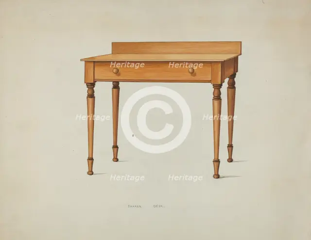 Shaker Desk, c. 1936. Creator: Ray Holden.