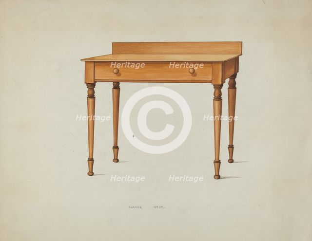 Shaker Desk, c. 1936. Creator: Ray Holden.