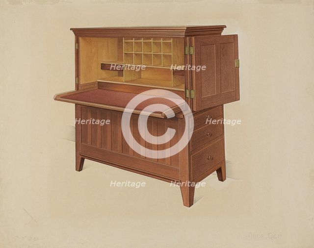 Shaker Desk, c. 1937. Creator: Anne Ger.