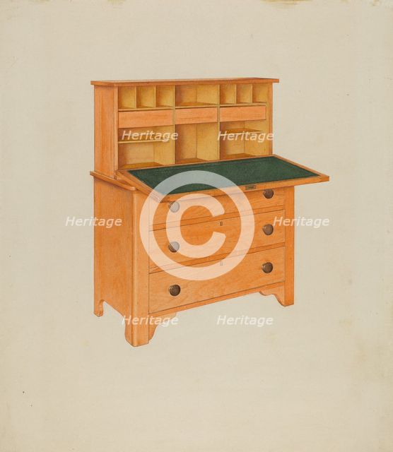 Shaker Desk, c. 1937. Creator: John W Kelleher.