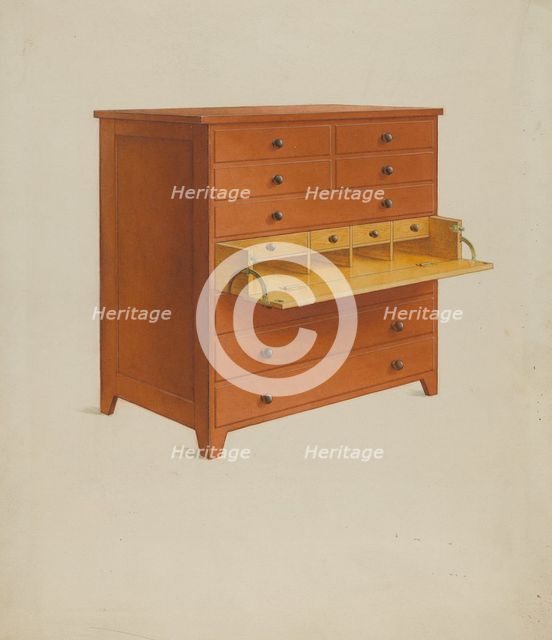 Shaker Desk, c. 1937. Creator: John W Kelleher.