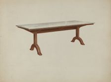 Shaker Dining Table (Marble Top), 1935/1942. Creator: John W Kelleher