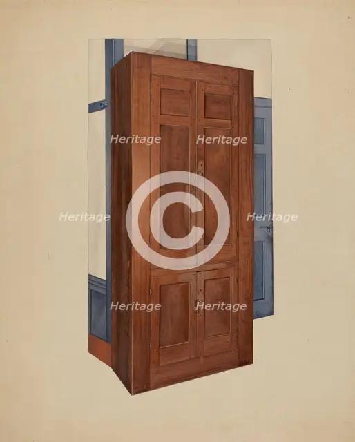 Shaker Dining Room Cupboard, c. 1937. Creator: William Paul Childers.