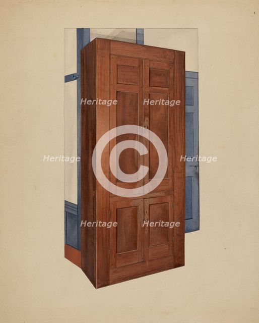 Shaker Dining Room Cupboard, c. 1937. Creator: William Paul Childers.