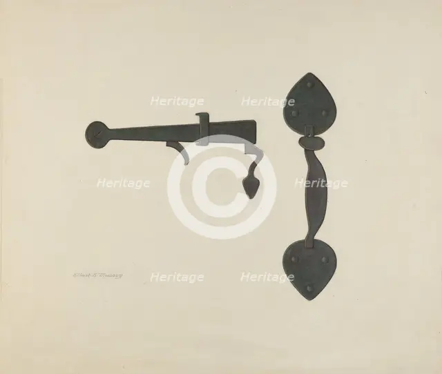 Shaker Door Latch, 1935/1942. Creator: Elbert S. Mowery.