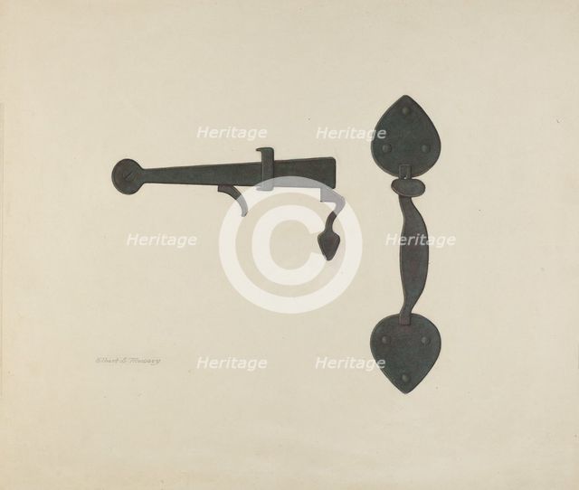 Shaker Door Latch, 1935/1942. Creator: Elbert S. Mowery.