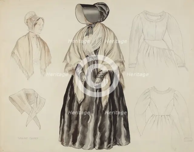 Shaker Dress, 1935/1942. Creator: Lillian Causey.