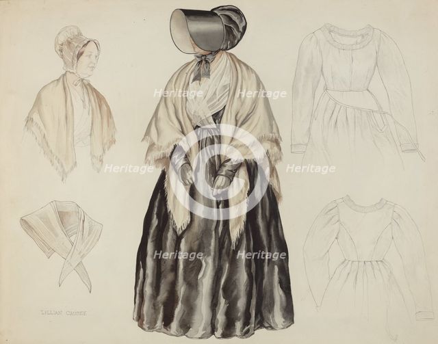 Shaker Dress, 1935/1942. Creator: Lillian Causey.