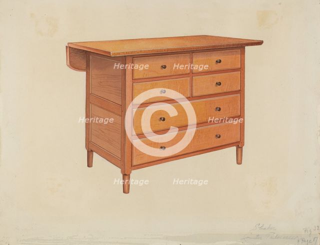Shaker Dressmaker's Counter, c. 1936. Creator: Anne Ger.