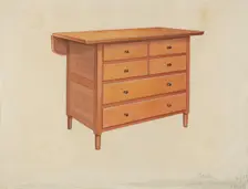Shaker Dressmaker's Counter, c. 1936. Creator: Anne Ger