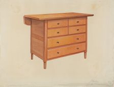 Shaker Dressmaker's Counter, c. 1936. Creator: Anne Ger