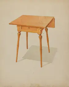 Shaker Drop-leaf Table, c. 1936. Creator: Howard Weld
