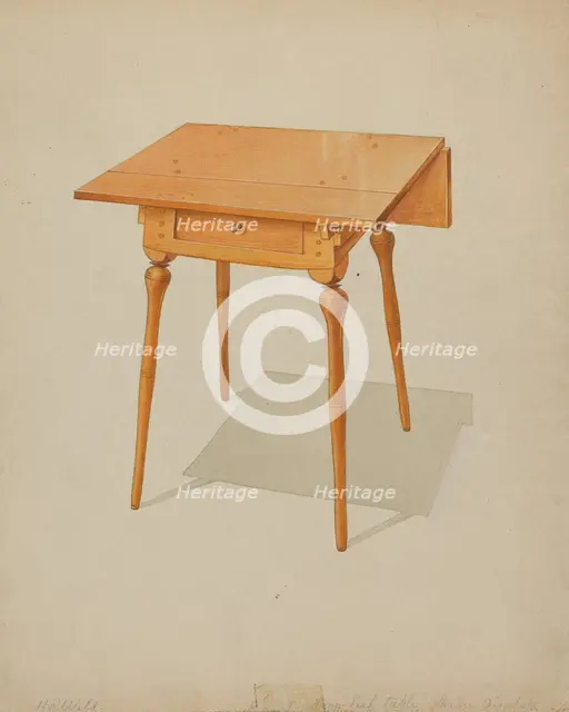 Shaker Drop-leaf Table, c. 1936. Creator: Howard Weld.