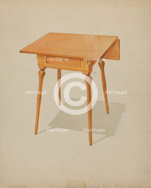 Shaker Drop-leaf Table, c. 1936. Creator: Howard Weld.
