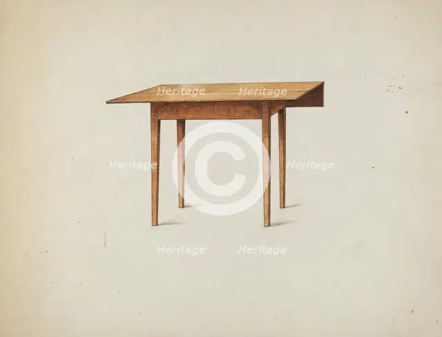 Shaker Drop-leaf Table, c. 1936. Creator: Ray Holden.