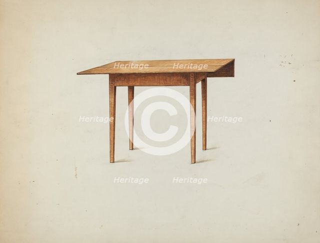 Shaker Drop-leaf Table, c. 1936. Creator: Ray Holden.