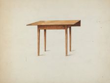 Shaker Drop-leaf Table, c. 1936. Creator: Ray Holden