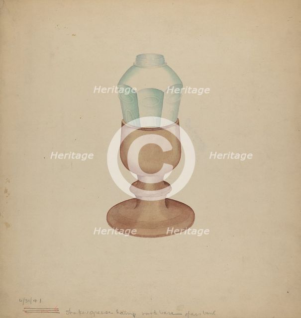 Shaker Grease Lamp, 1941. Creator: Charles Goodwin.