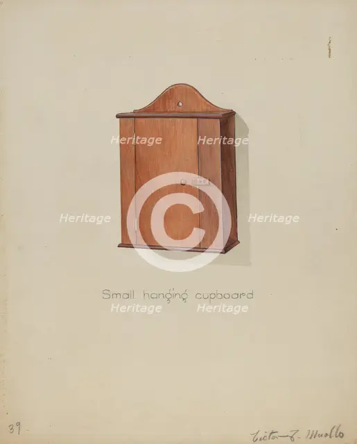 Shaker Hanging Cupboard, c. 1936. Creator: Victor F. Muollo.