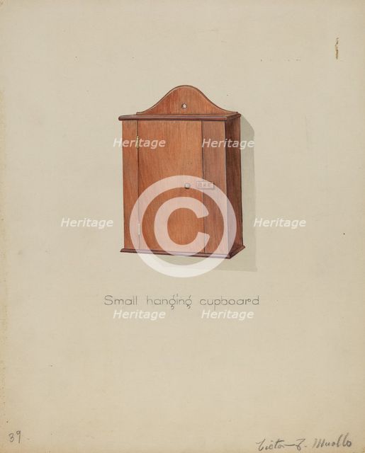 Shaker Hanging Cupboard, c. 1936. Creator: Victor F. Muollo.