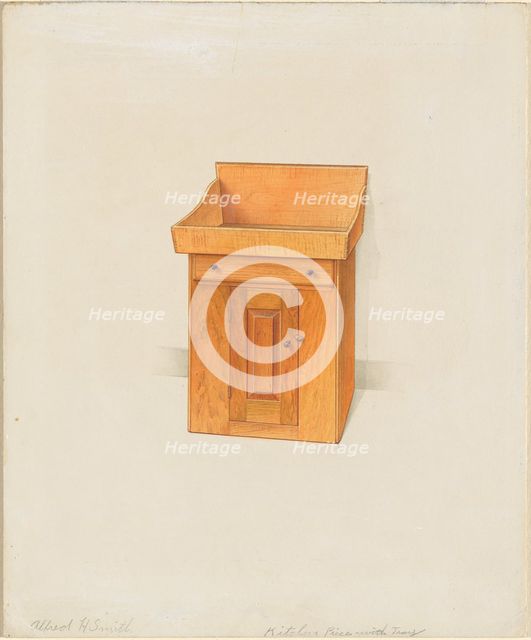 Shaker Kitchen Piece with Tray, c. 1936. Creator: Alfred H. Smith.