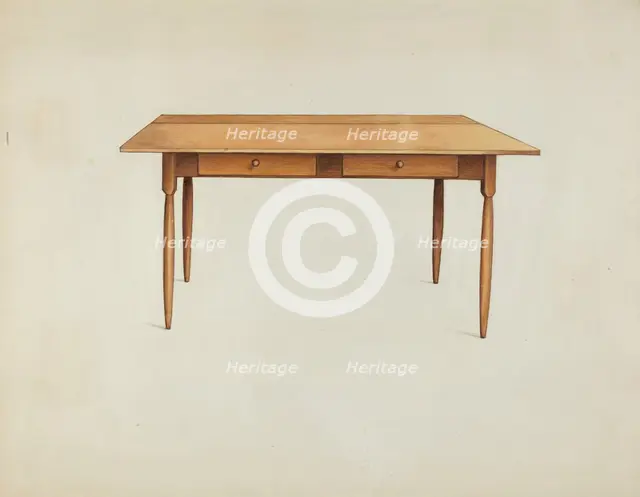 Shaker Kitchen Table, c. 1936. Creator: Ray Holden.