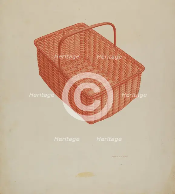 Shaker Laundry Basket, c. 1939. Creator: Orville A. Carroll.