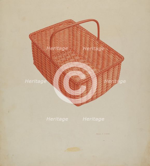 Shaker Laundry Basket, c. 1939. Creator: Orville A. Carroll.