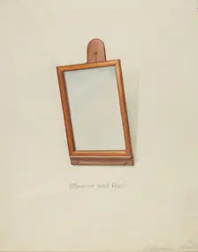 Shaker Looking Glass and Rack, 1935/1942. Creator: Victor F. Muollo