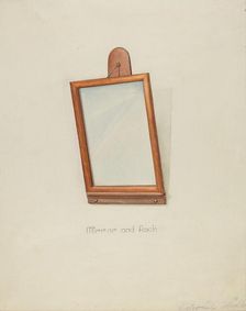 Shaker Looking Glass and Rack, 1935/1942. Creator: Victor F. Muollo