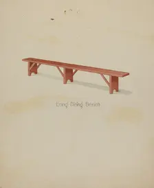 Shaker Long House Bench, 1935/1942. Creator: Lawrence Foster