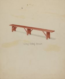 Shaker Long House Bench, 1935/1942. Creator: Lawrence Foster