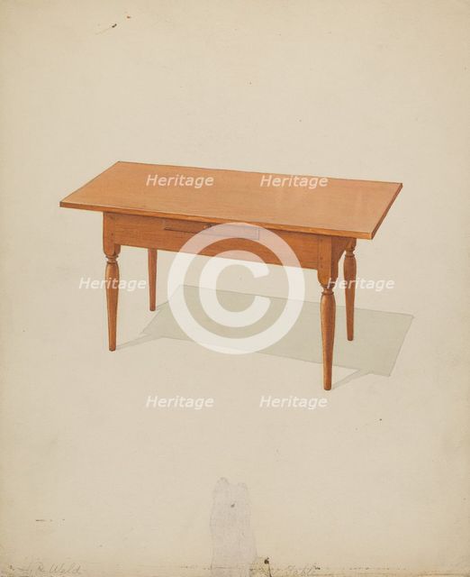 Shaker Low Table, c. 1936. Creator: Howard Weld.