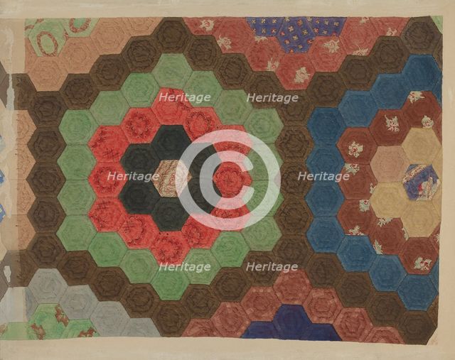 Shaker Patchwork Quilt, c. 1941. Creator: Elbert S. Mowery.