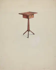 Shaker Peg Leg Stand, 1935/1942. Creator: Irving I. Smith