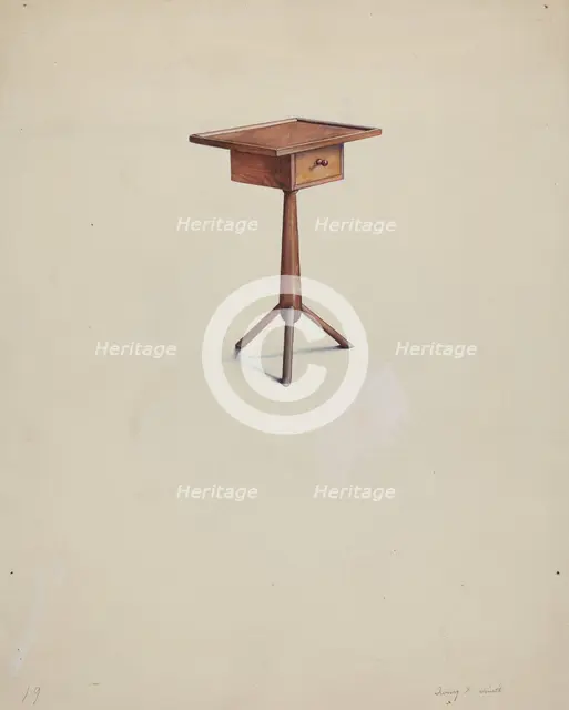 Shaker Peg Leg Stand, 1935/1942. Creator: Irving I. Smith.