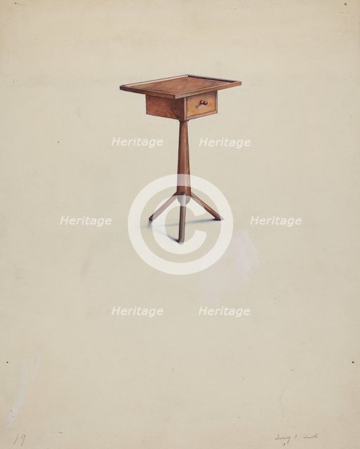 Shaker Peg Leg Stand, 1935/1942. Creator: Irving I. Smith.