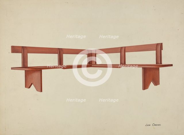 Shaker Porch Bench, 1935/1942. Creator: Lon Cronk.