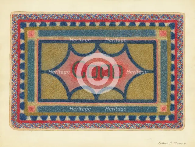 Shaker Rug, c. 1937. Creator: Elbert S. Mowery.