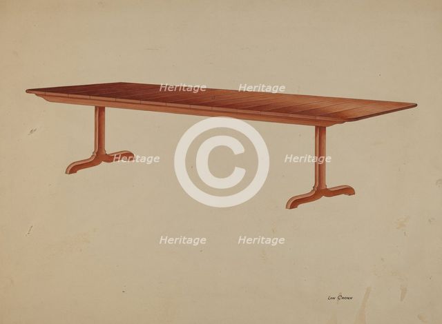 Shaker Refectory Table, c. 1939. Creator: Lon Cronk.