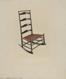 Shaker Rocking Chair, c. 1936. Creator: Alfred H. Smith