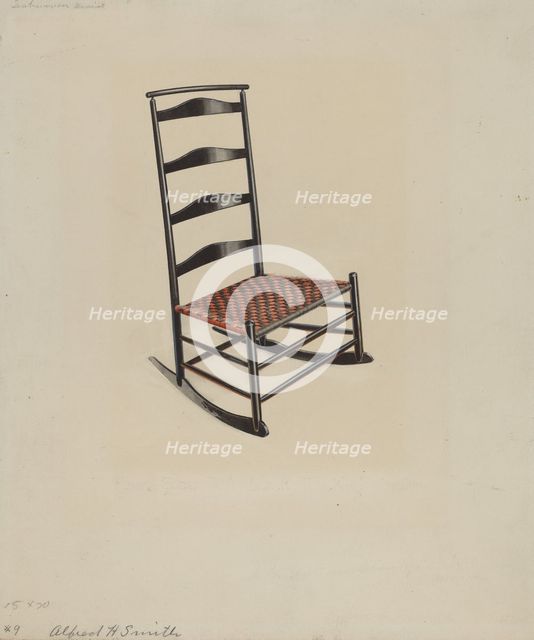 Shaker Rocking Chair, c. 1936. Creator: Alfred H. Smith.
